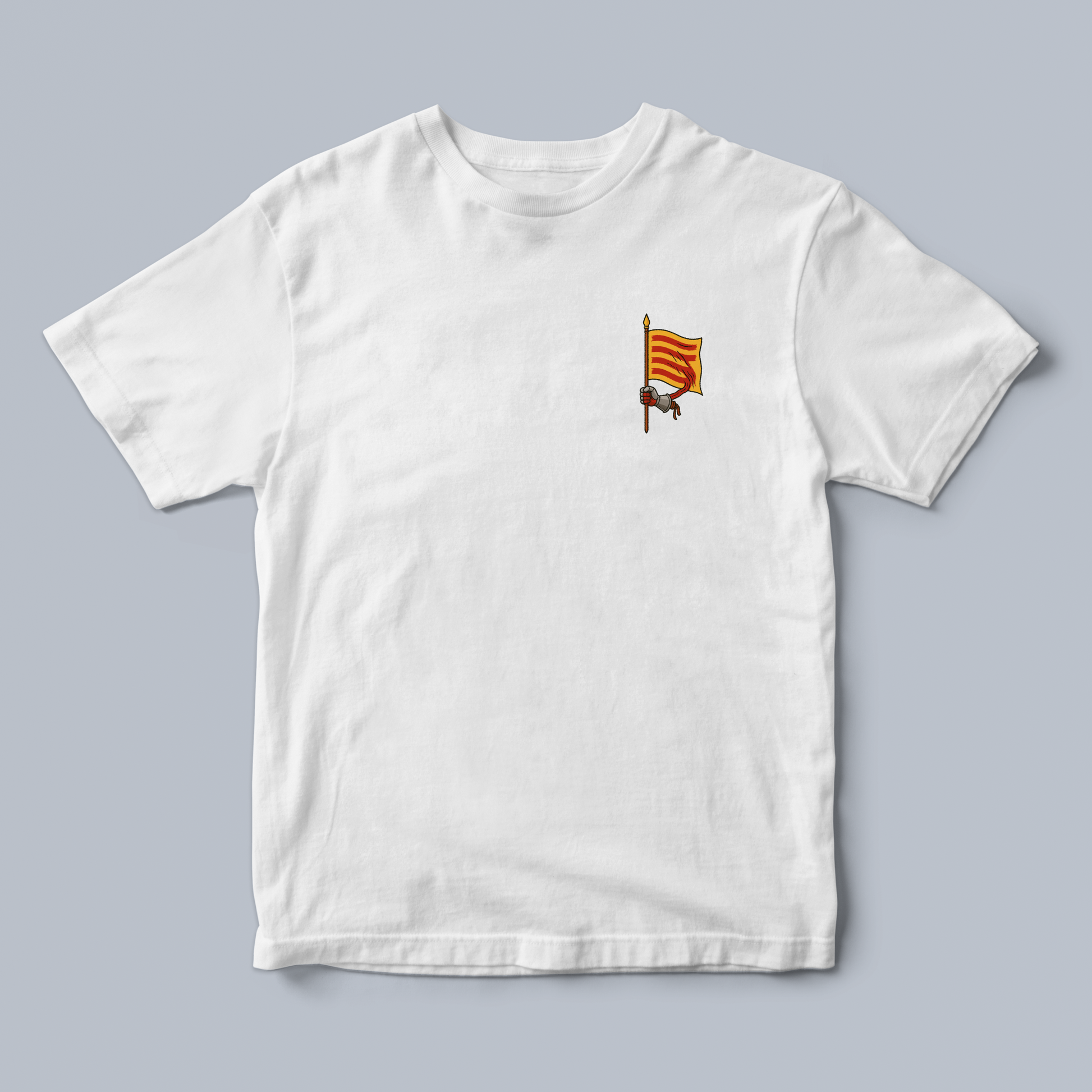 White t-shirt with the flag