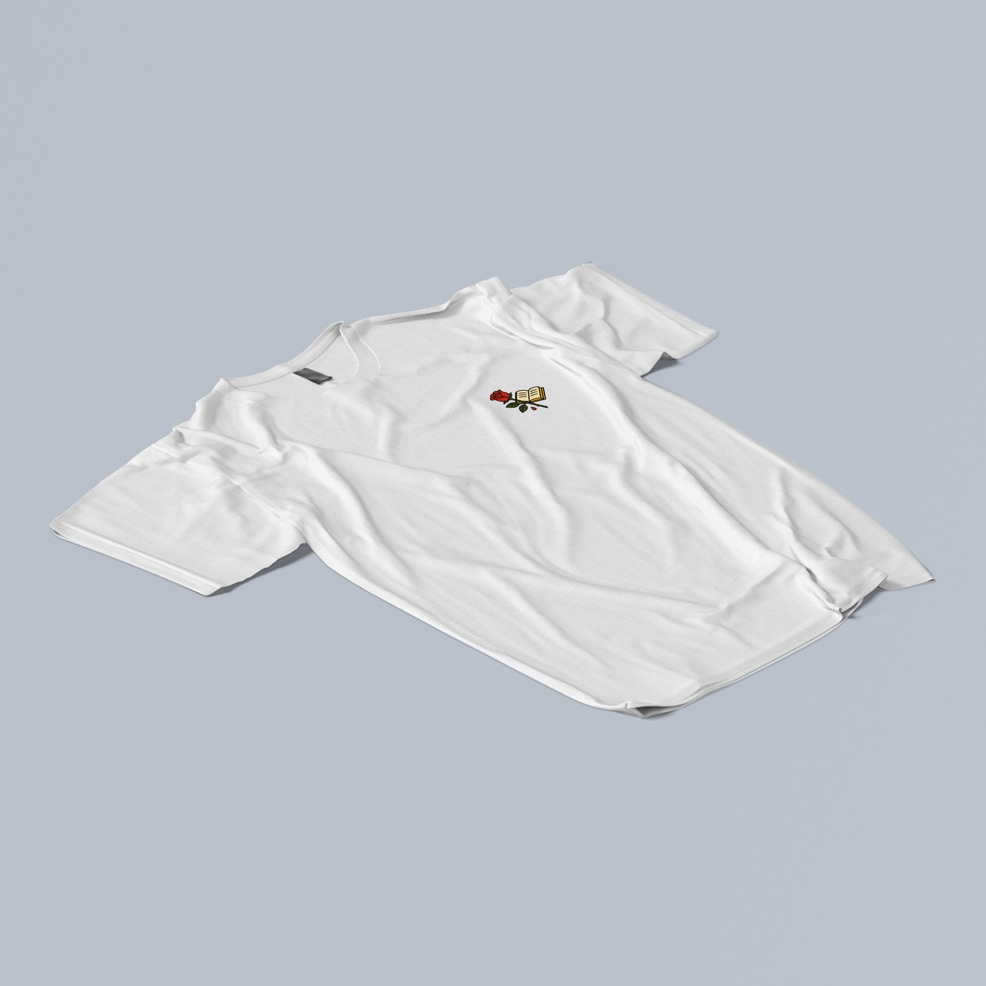 White t-shirt with the rose