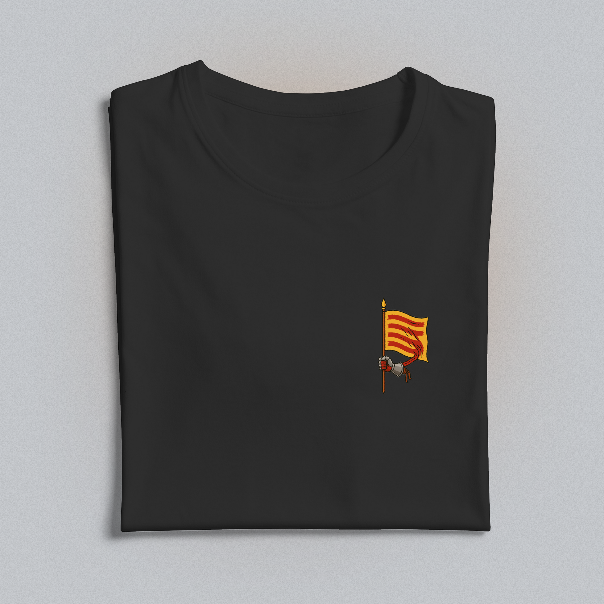 Black t-shirt with the flag