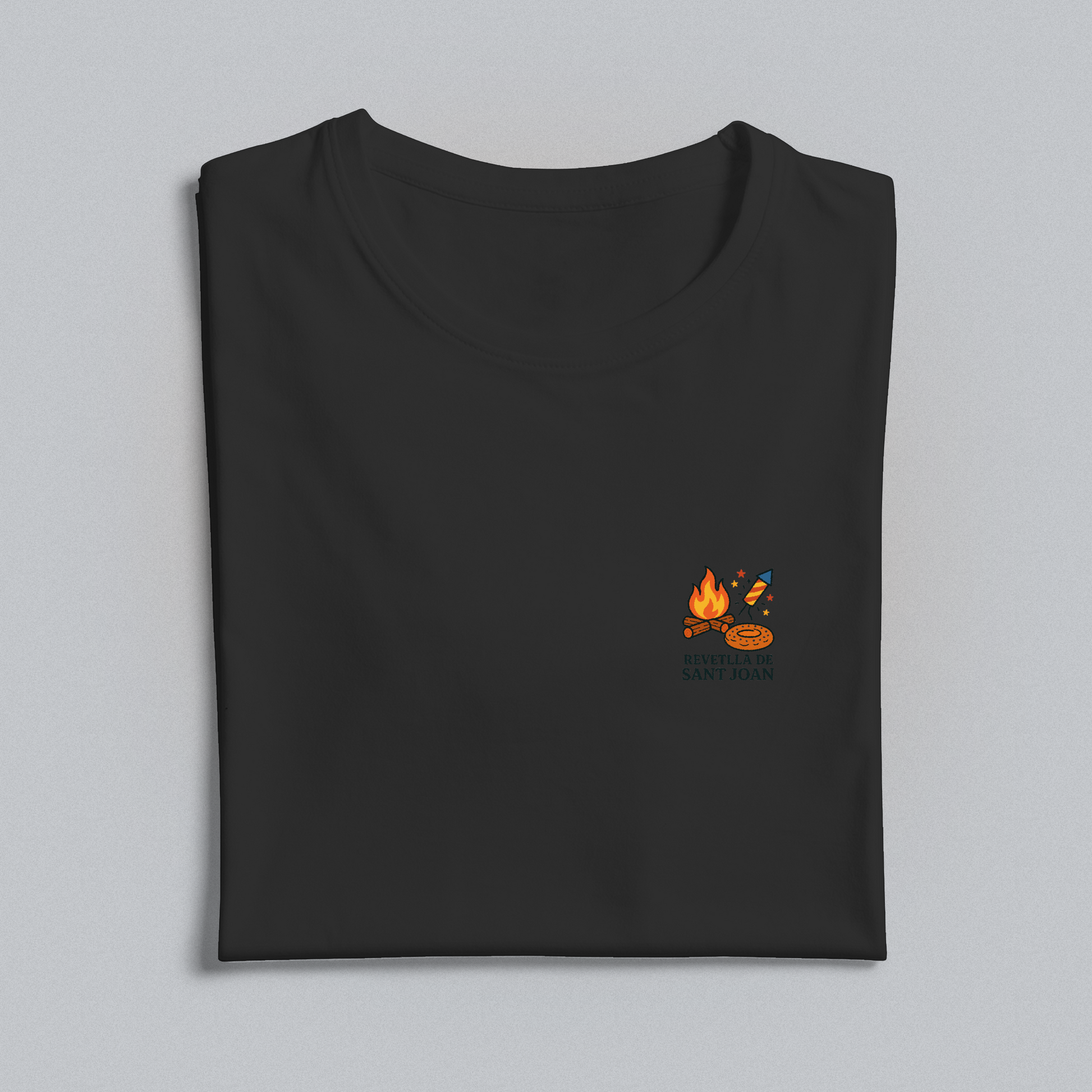 Black t-shirt with the Sant Joan