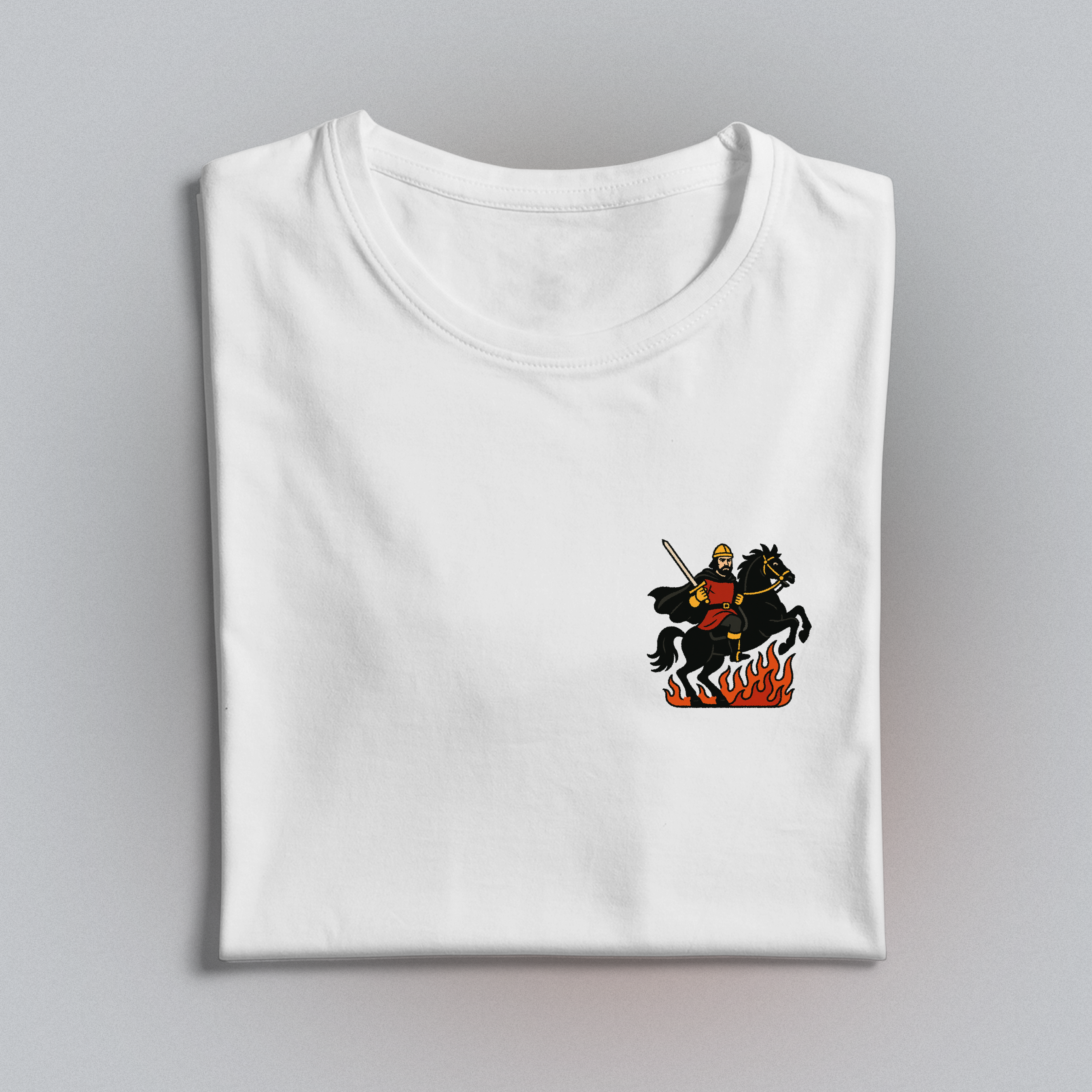 White t-shirt with knight
