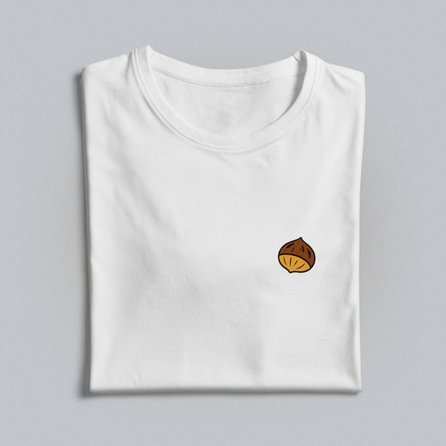 White t-shirt with nut