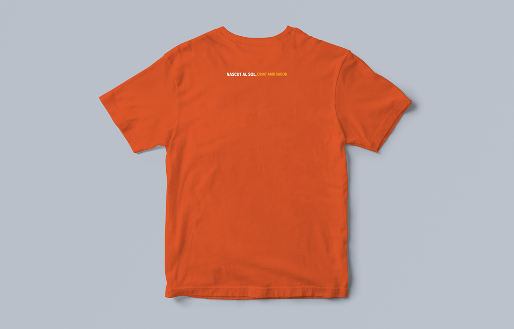 Orange t-shirt with drummer