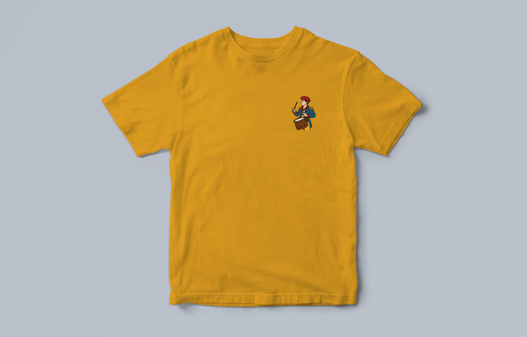 Yellow 2 t-shirt with drummer