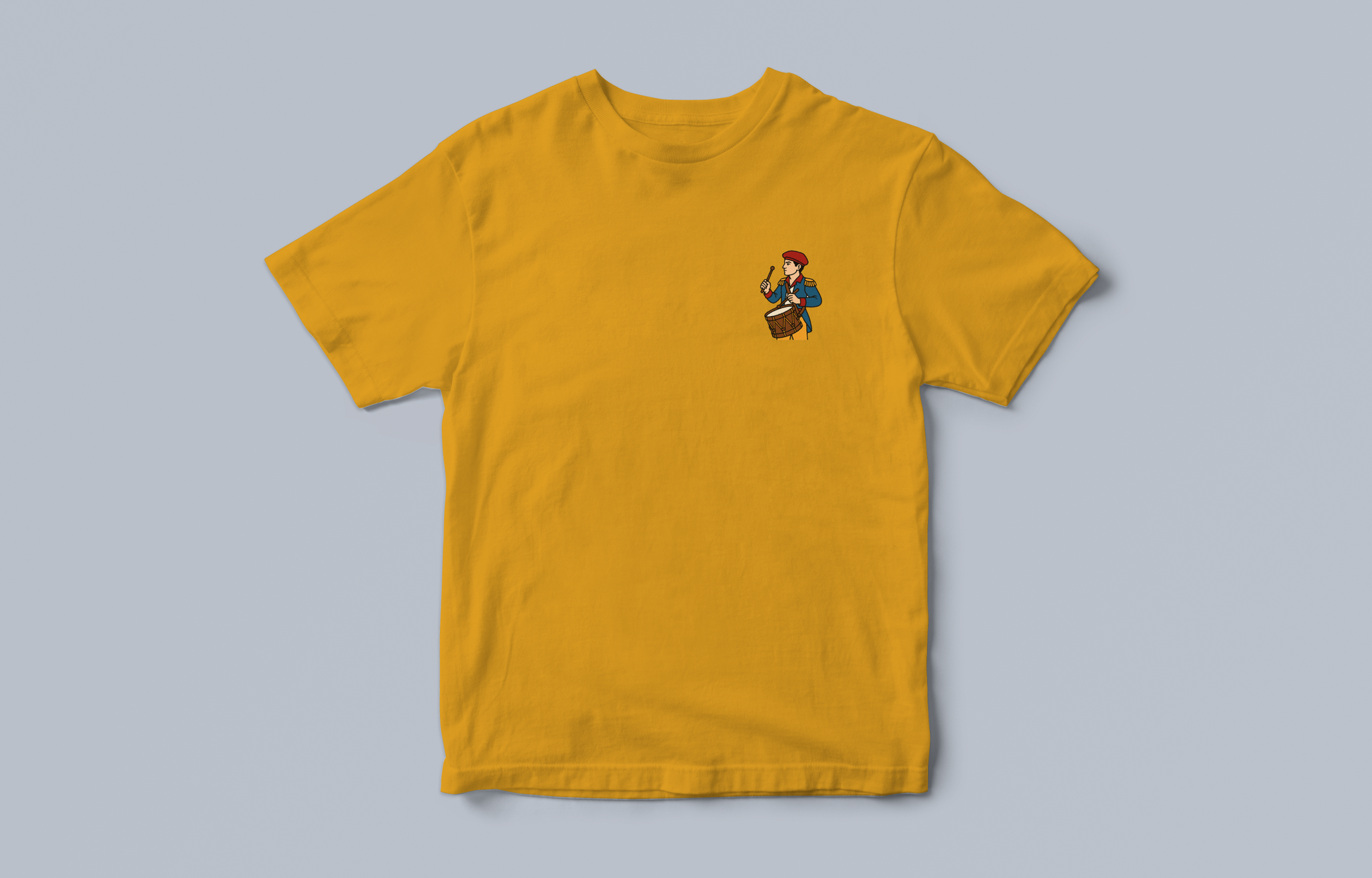 Yellow 2 t-shirt with drummer