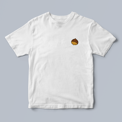 White t-shirt with nut